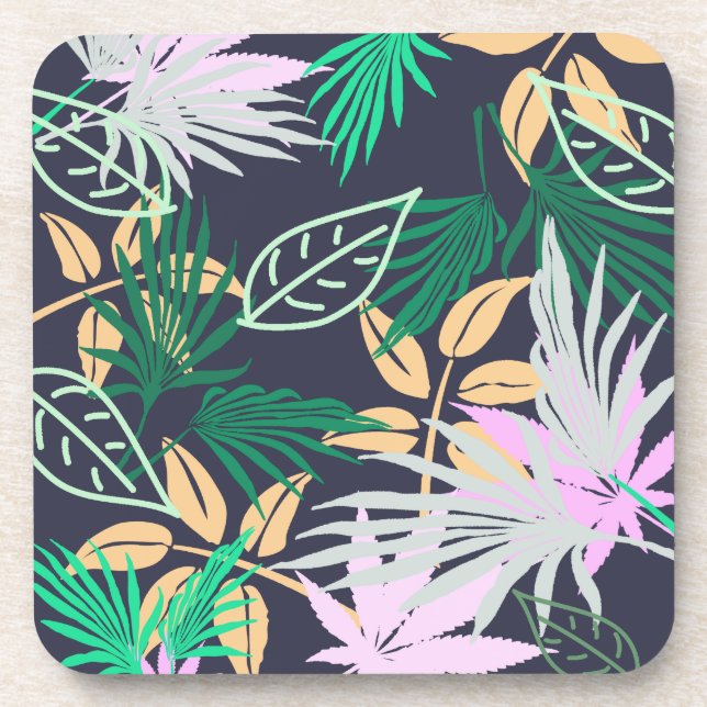 Tropical Vibes Leaves Plants Coaster (Front)