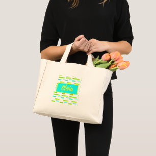 Tropical Vibes Olivia Add Your Name Tote Bag