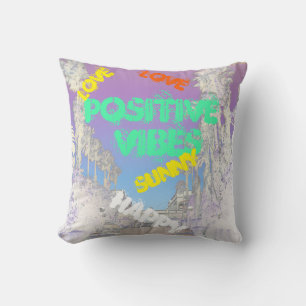 Tropical Vibes Palm Trees Cushion Throw Pillow