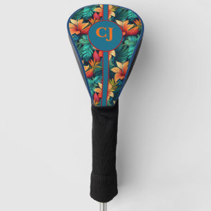 Tropical Vibes Teal Blue Green Golf Head Cover