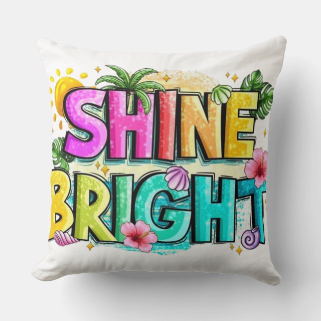 Tropical Vibes Throw Pillow (Front)