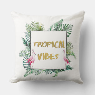 Tropical vibes throw pillow