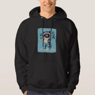 Tropical Vibes with this Raccoon in Swim Trunks Ou Hoodie