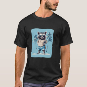 Tropical Vibes with this Raccoon in Swim Trunks Ou T-Shirt