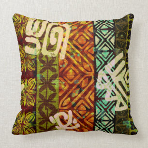 Tropical vintage 60s Hawaiian barkcloth  Throw Pil Pillow