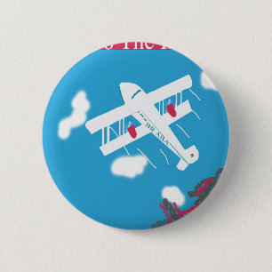 Tropical Vintage Air Travel 2 Inch Round Button