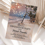 Tropical Vintage Beach 2025 Graduation Party Invitation<br><div class="desc">Setting the mood for the best part of your graduate journey, these vintage beach party invitations will transport you to a dreamy tropical sunset - beautifully lit by twinkling string lights and framed by lush palm trees. Perfect for those looking to give their graduation party invitations a unique, whimsical touch...</div>