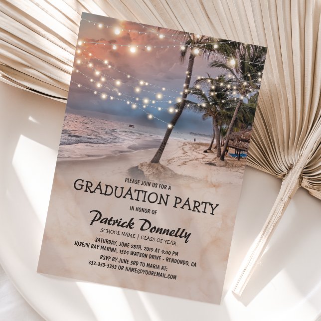 Tropical Vintage Beach 2026 Graduation Party Invitation (Creator Uploaded)