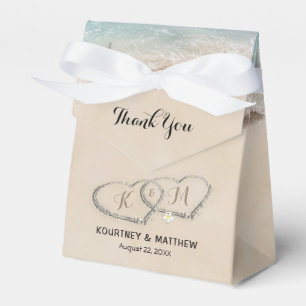 Tropical Vintage Beach Heart Shore Wedding Favor Box