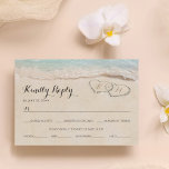 Tropical Vintage Beach Heart Wedding Menu RSVP<br><div class="desc">Beach destination wedding response cards featuring a summer tropical beach island background, a vintage sandy beach with two hearts in the shoreline, your initials and a wedding menu rsvp template. Click on the “Customize it” button for further personalization of this template. You will be able to modify all text, including...</div>