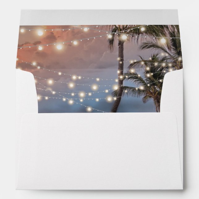 Tropical Vintage Beach String Lights Envelopes (Back (Bottom))