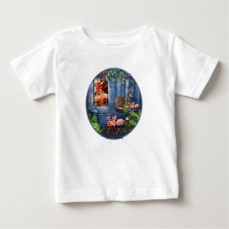 Tropical Vintage Blue Marble Palace Baby T-Shirt
