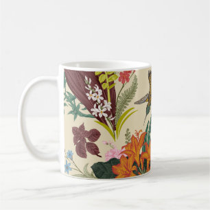Tropical Vintage Floral Tapestry Coffee Mug