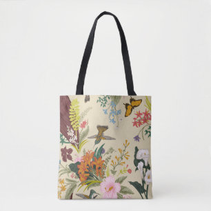 Tropical Vintage Floral Tapestry Tote Bag