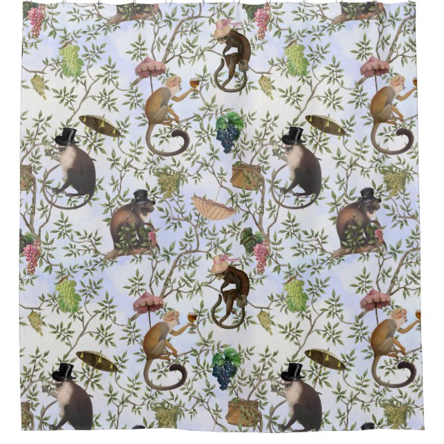 Tropical Vintage Monkey Gardenparty Chinoiserie  (Front)