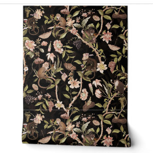 Tropical Vintage Monkey Gardenparty Chinoiserie Wallpaper