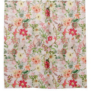 Tropical Vintage Parrots Garden Chinoiserie 