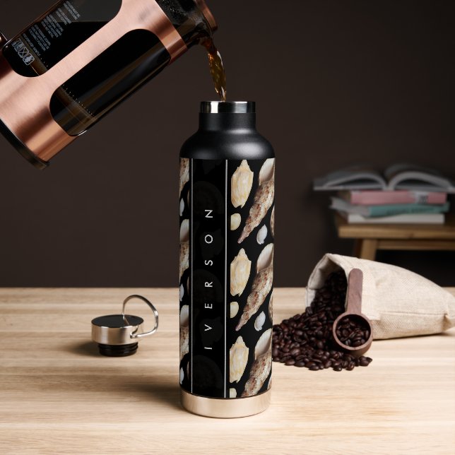 Tropical Vintage Seashells of Southeast Asia Water Bottle (Coffee)