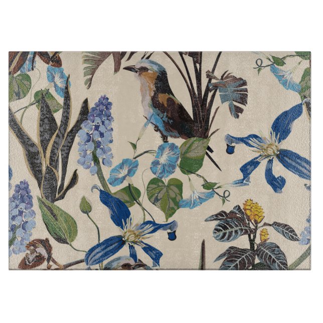 Tropical vintage wild pattern with bird. cutting board (Front)