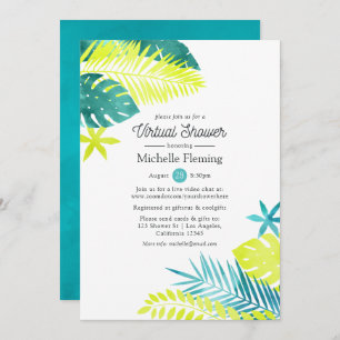 Tropical Virtual Baby or Bridal Shower Invitation