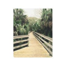 Tropical Walk Pier Palm Trees Poster Framed