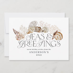 Tropical warm Christmas seas & greetings modern Ho Holiday Card