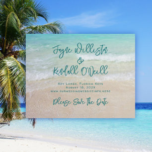 Tropical Water Modern Save the Date Wedding Card