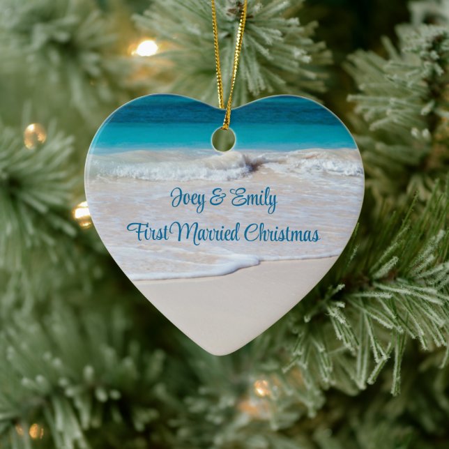Tropical Water New Family Newlywed Ornament (Tree)