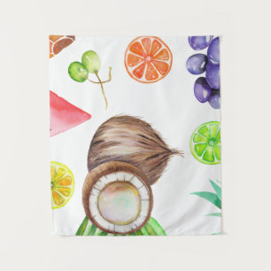 Tropical Watercolor Art Tapestry