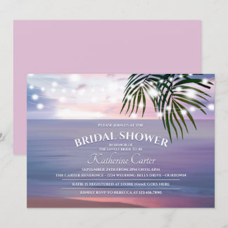 Tropical Watercolor Bridal Shower Invitation