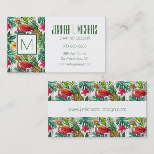 Tropical Watercolor Business Card