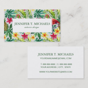 Tropical Watercolor Business Card