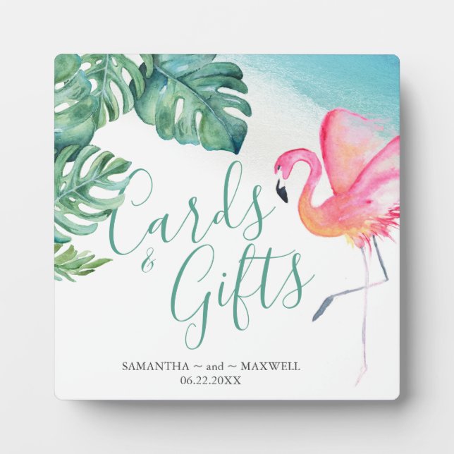 Tropical Watercolor Cards & Gifts Sign Plaque (Front)