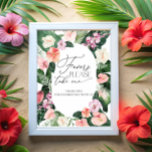 Tropical Watercolor Favors Please Take One Poster<br><div class="desc">Tropical Watercolor Favors Please Take One Poster. Matching items available. See full collection here: https://www.zazzle.com/collections/watercolor_tropical_flowers_and_leaves-119671500108864210</div>