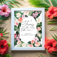Tropical Watercolor Favors Please Take One Poster