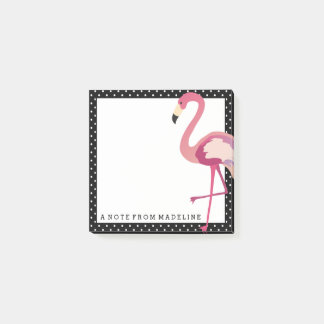 Tropical | Watercolor Flamingo Polka Dots Post-it Notes