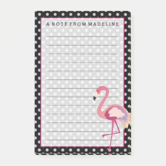 Tropical | Watercolor Flamingo Polka Dots Post-it Notes
