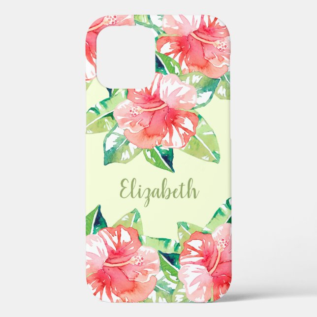 Tropical Watercolor Floral Blossoms Case-Mate iPhone Case (Back)