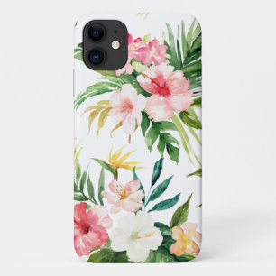 Tropical Watercolor Flowers iPhone 11 Case
