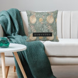 Tropical Watercolor Gold & Green Leaves Pattern  Throw Pillow<br><div class="desc">Tropical Watercolor Gold & Green Leaves Pattern</div>