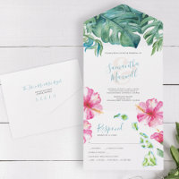 Tropical Watercolor Hawaii Wedding