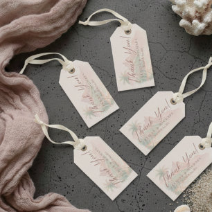 Tropical Watercolor Island Beach Wedding Gift Tags