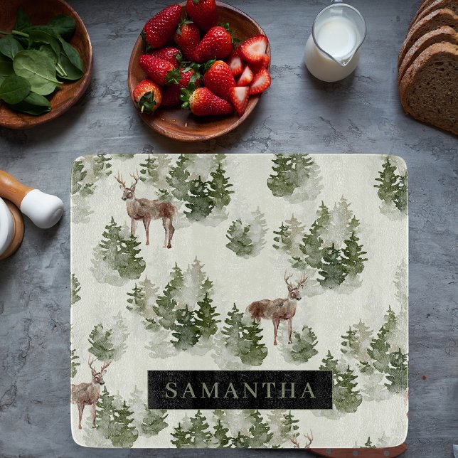 Tropical Watercolor Modern Oasis Leaves Pattern Cu Cutting Board (Creator Uploaded)