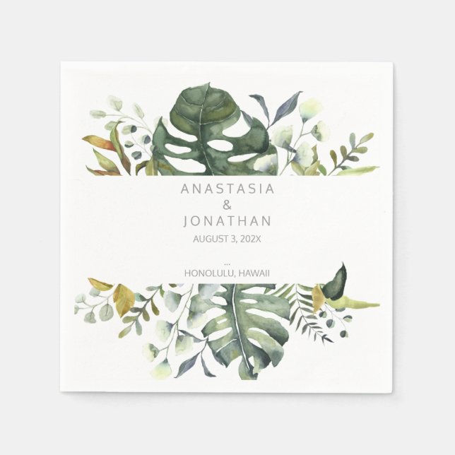 Tropical Watercolor Napkin (Front)