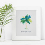 Tropical Watercolor Palm Tree Motivational Poster<br><div class="desc">Bring a calming, coastal vibe to your space with this motivational poster, featuring a hand-painted watercolor palm tree from my Palm Tree Florida Watercolors collection. Set in shades of turquoise, green, and blue, this design includes the inspirational quote “I bend so I don’t break” in stylish script typography—perfect for a...</div>
