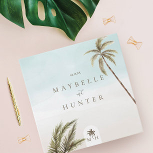 Tropical Watercolor Palm Trees Wedding Planner Binder