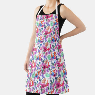 Tropical Watercolor Pattern Apron