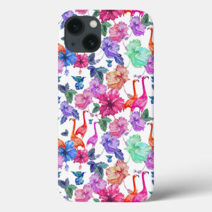 Tropical Watercolor Pattern iPhone 13 Case