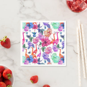Tropical Watercolor Pattern Napkin