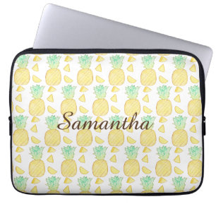 Tropical Watercolor Pineapple Laptop Sleeve